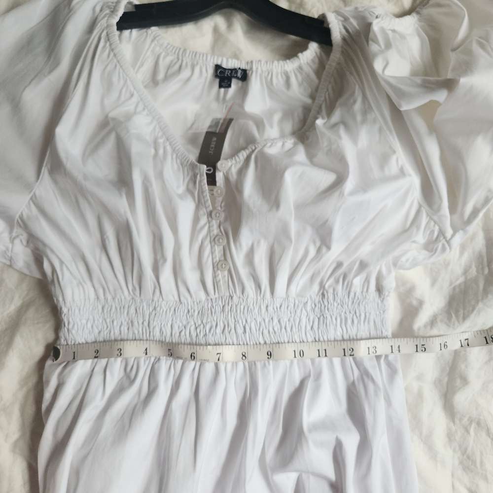 Jcrew v-neck midi dress cotton poplin white sz M, L available NWT - Picture 13 of 14